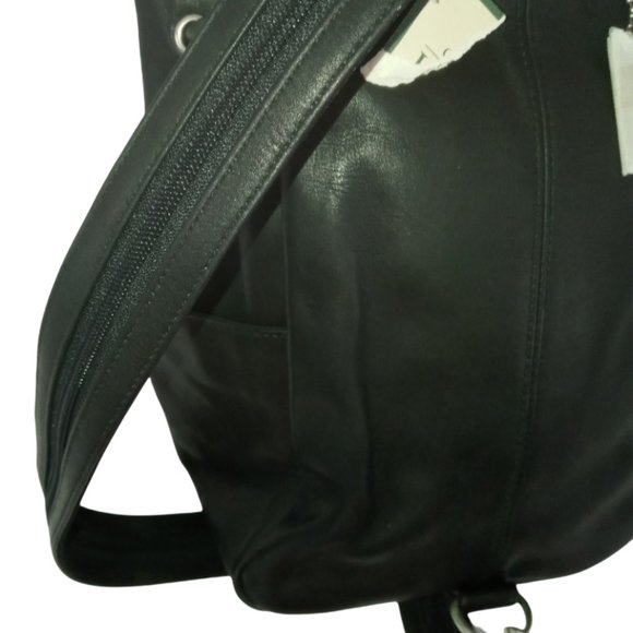 Y2K St Johns Bay Mini Backpack Black Leather Purse Shoulder Bag - Picture 4 of 14